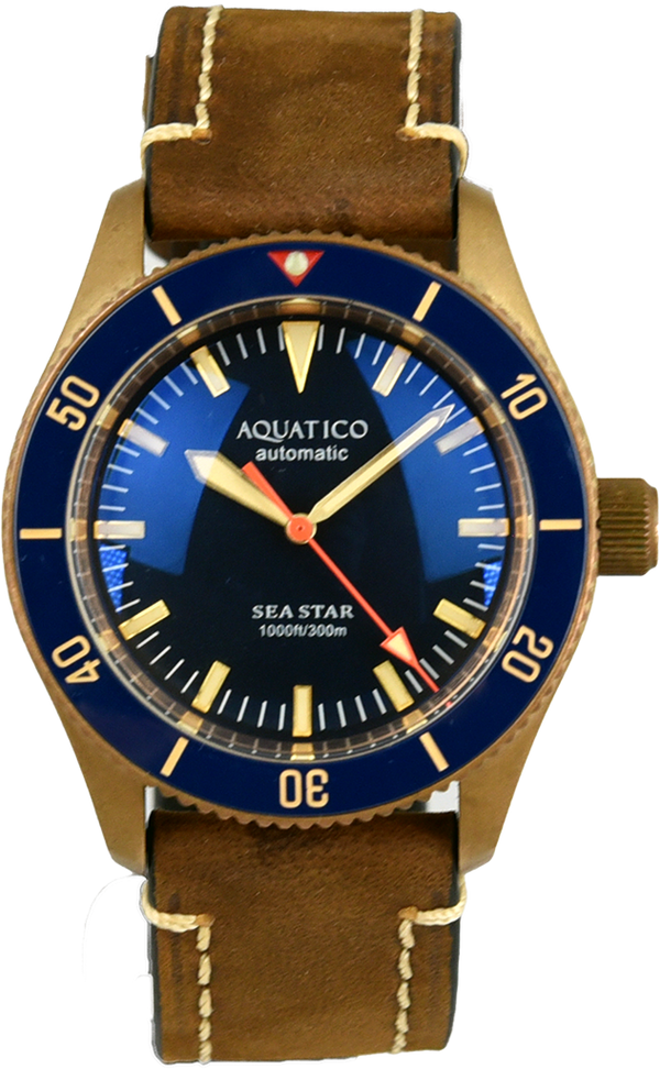 Aquatico Bronze Sea Star Blue Ceramic Bezel No Date (Pre-owned)