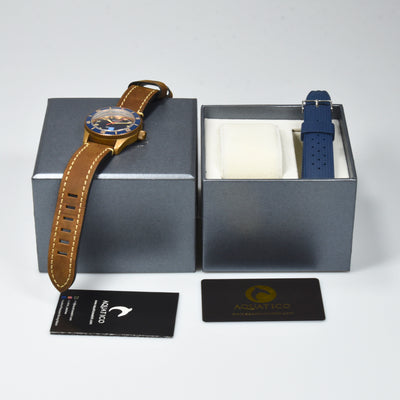 Aquatico Bronze Sea Star Blue Ceramic Bezel No Date (Pre-owned)