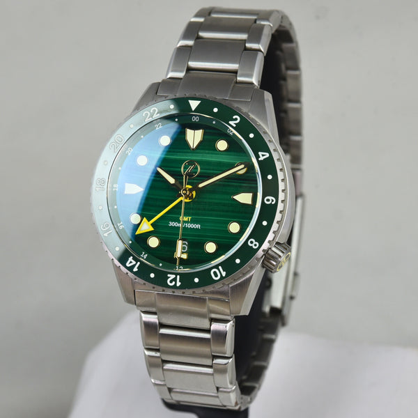 Zelos Mako GMT Malachite Timekeepers Edition (Pre-owned)