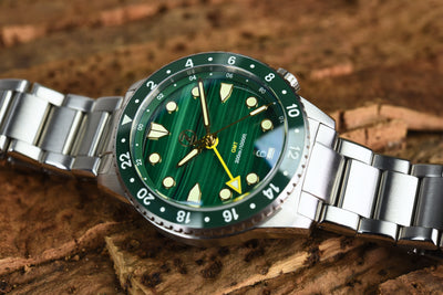 Zelos Mako GMT Malachite Timekeepers Edition (Pre-owned)