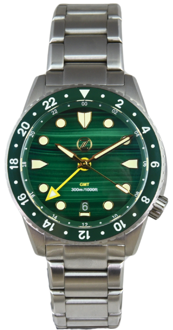 Zelos Mako GMT Malachite Timekeepers Edition (Pre-owned)