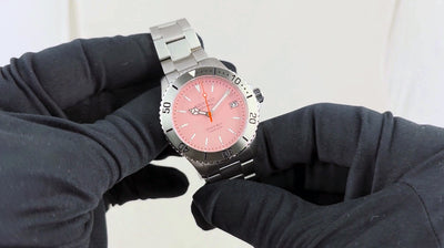 Aquatico Dolphin 39mm Automatic Dive Watch Pink (Pre-owned)