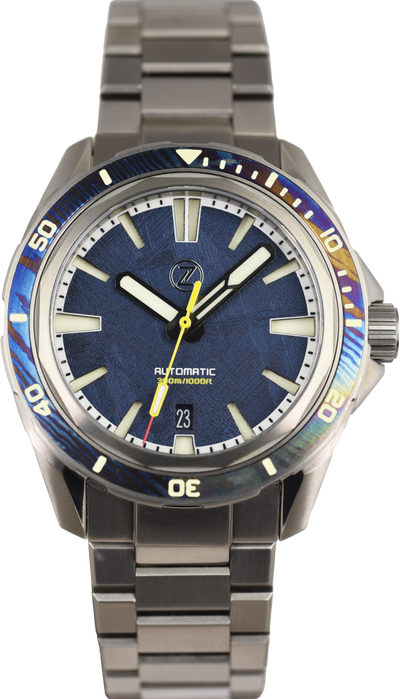 Zelos Swordfish Ti 42mm Blue Mete/TiDamascus (Pre-owned)