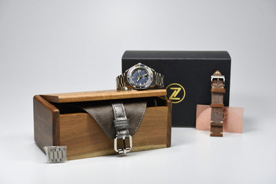 Zelos Swordfish Ti 42mm Blue Mete/TiDamascus (Pre-owned)