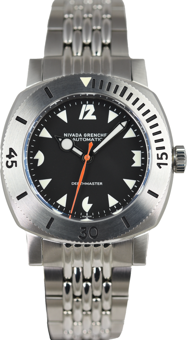 Nivada Grenchen Depthmaster Pac-man White 14102A04 (Pre-owned)