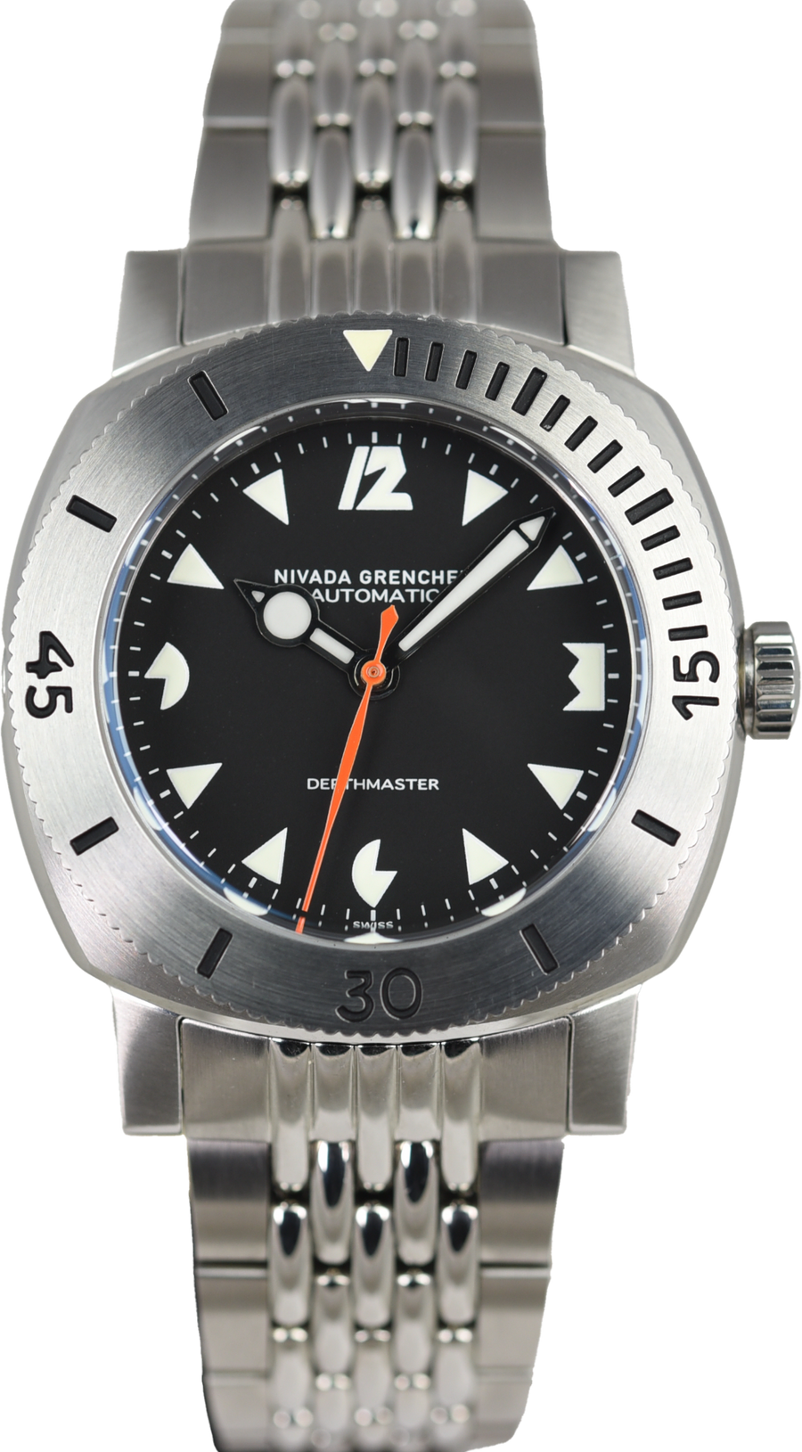 Nivada Grenchen Depthmaster Pac-man White 14102A04 (Pre-owned)