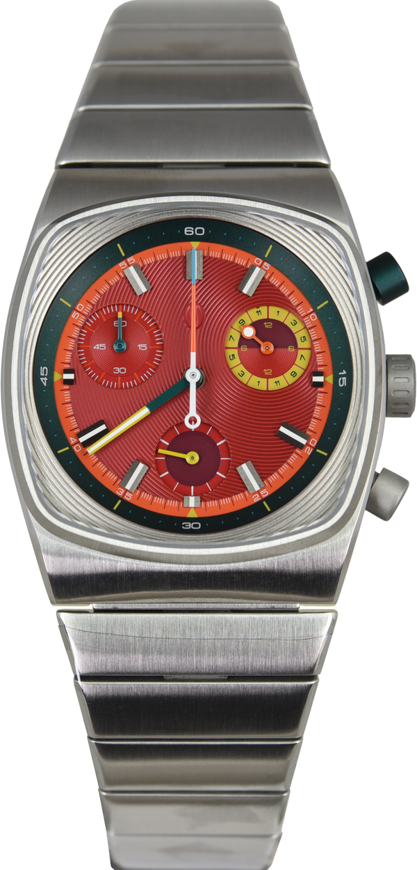 Brew x Worn & Wound Metric Chrono Regulators Ruby Red Limited Edition (Pre-owned)