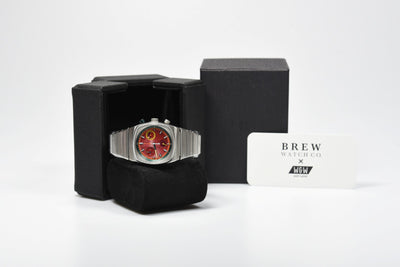 Brew x Worn & Wound Metric Chrono Regulators Ruby Red Limited Edition (Pre-owned)