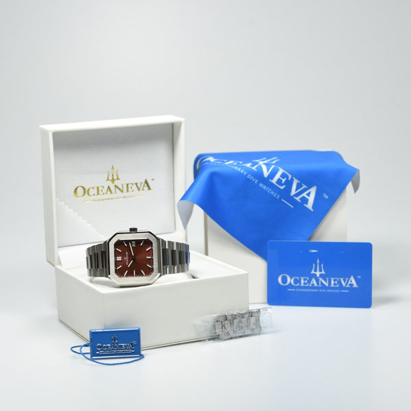 Oceaneva Tenuis Ultra-Thin Swiss Movement Burgundy (Pre-owned)