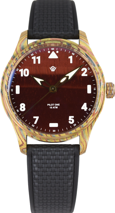 Wicked Watch Anniversary Flieger Mokume Gane Tiger Eye (Pre-owned)