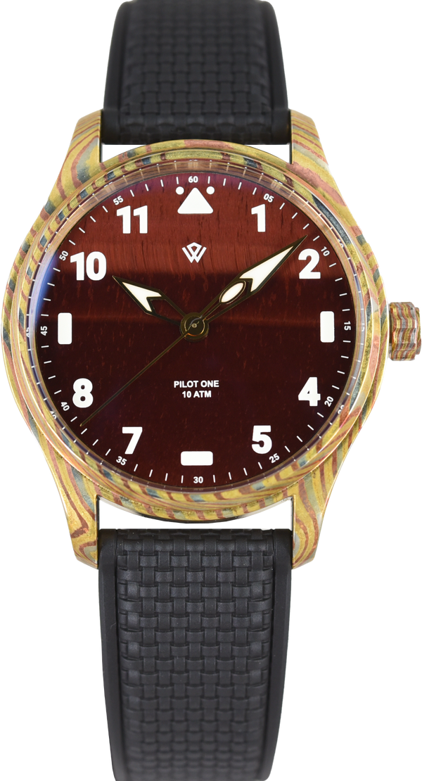 Wicked Watch Anniversary Flieger Mokume Gane Tiger Eye (Pre-owned)