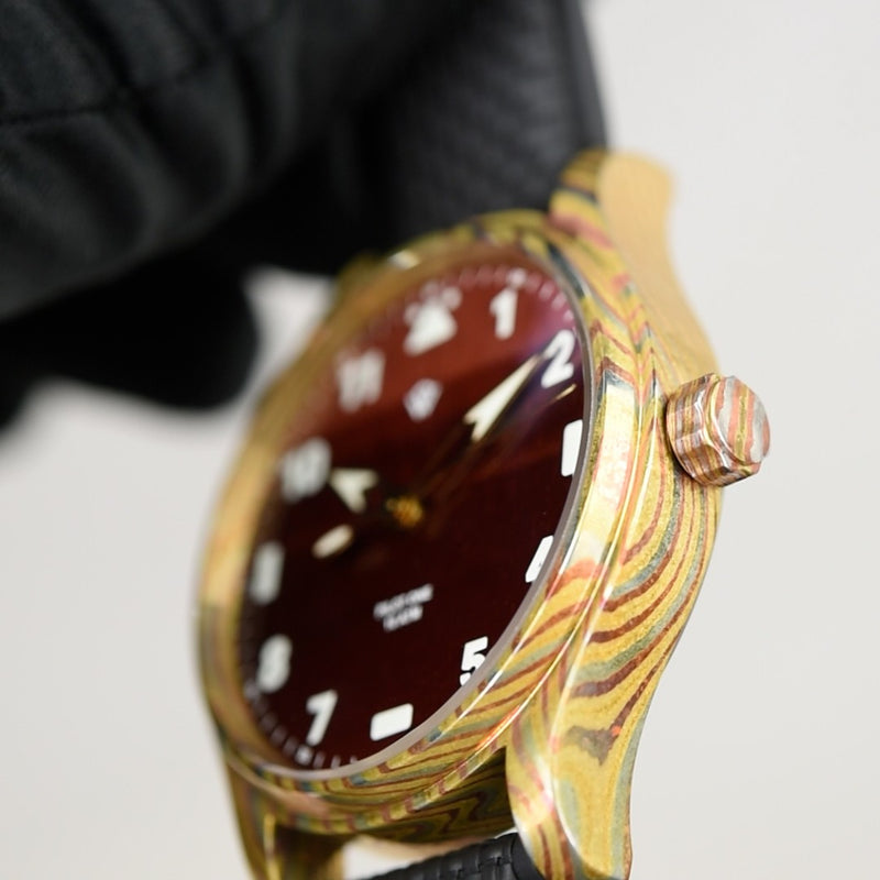 Wicked Watch Anniversary Flieger Mokume Gane Tiger Eye (Pre-owned