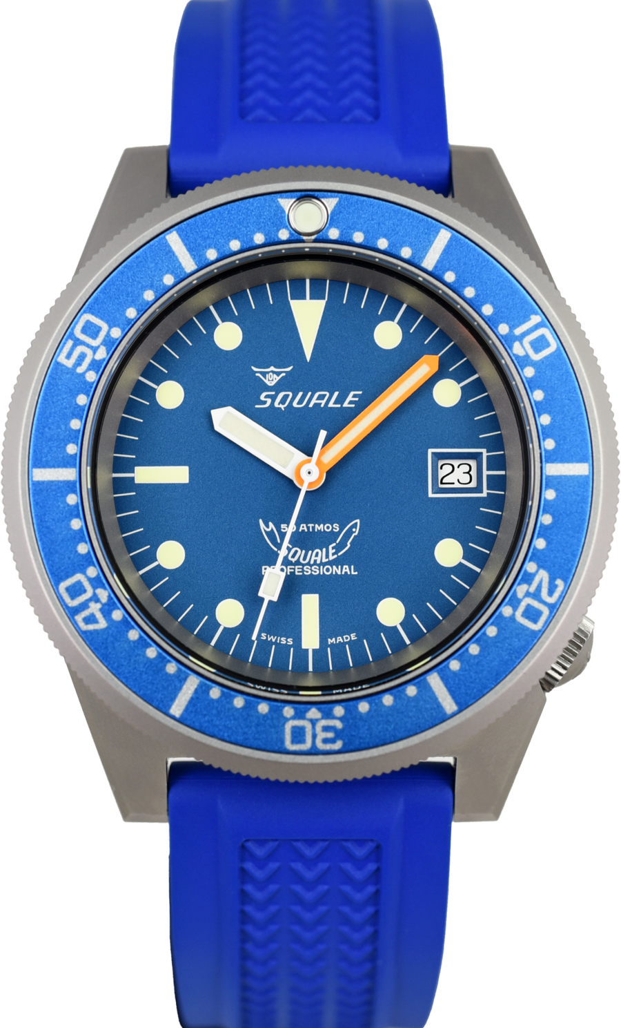 Squale 50 Atmos Blue Blasted 1521-026/A 1521BLUEBL (Pre-owned)