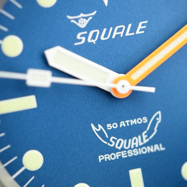 Squale 50 Atmos Blue Blasted 1521-026/A 1521BLUEBL (Pre-owned)
