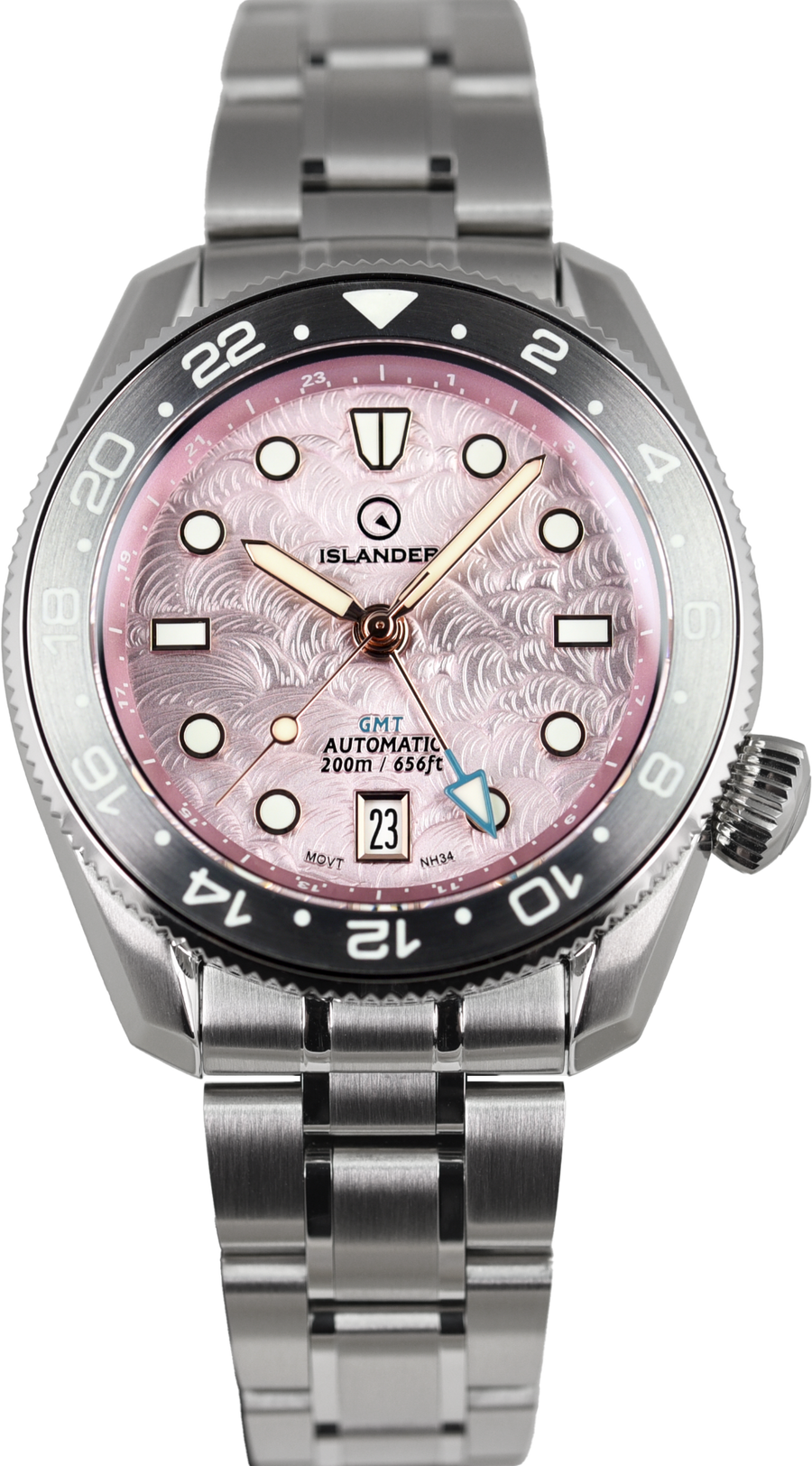 Islander Watch JFK Automatic GMT Cherry Blossom #ISL-337 (Pre-owned)