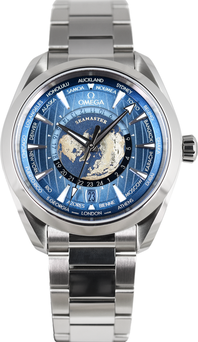 Omega Seamaster Aqua Terra GMT Worldtimer Summer Blue 220.10.43.22.03.002 (Pre-owned)