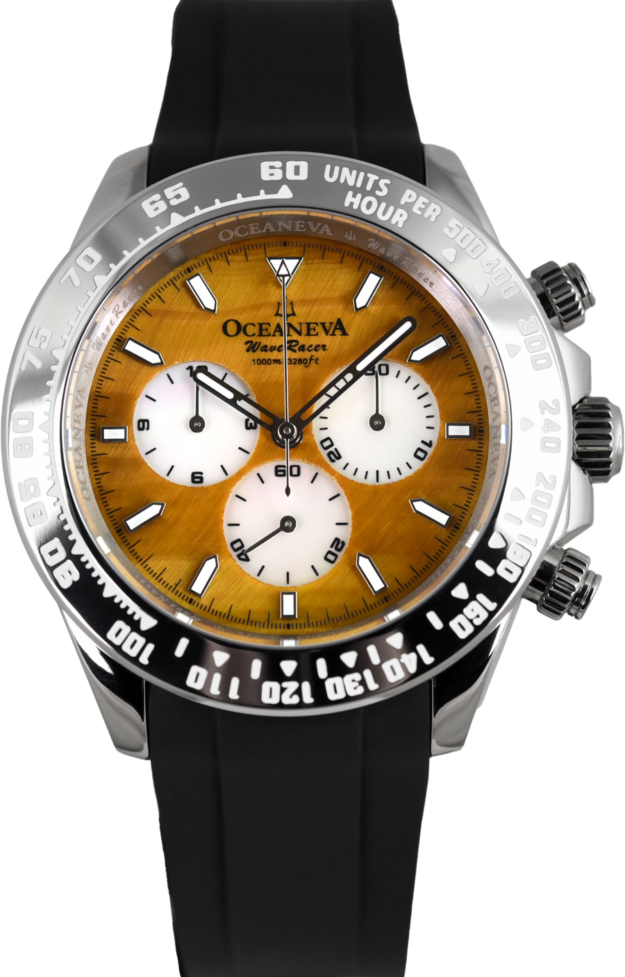 Oceaneva WaveRacer Mechanical Chronograph Grade 5 Titanium Tigers Eye (Pre-owned)