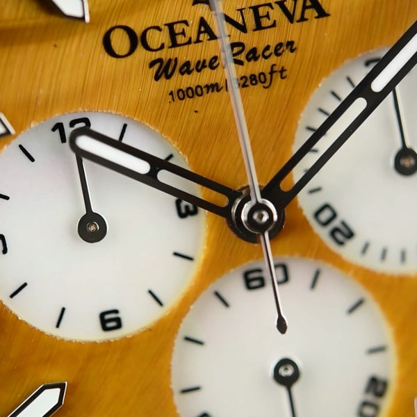 Oceaneva WaveRacer Mechanical Chronograph Grade 5 Titanium Tigers Eye (Pre-owned)