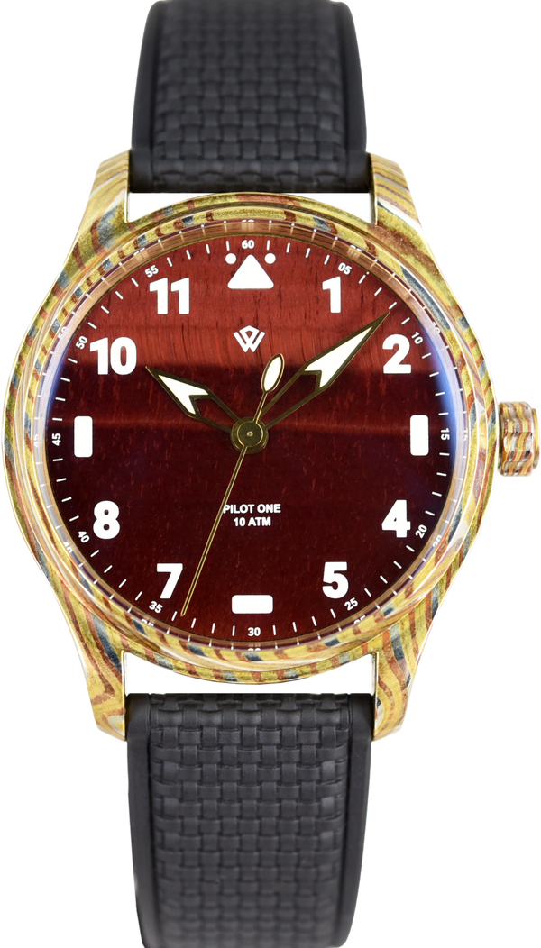 Wicked Watch Anniversary Flieger Mokume Gane Tiger Eye (Pre-Owned)