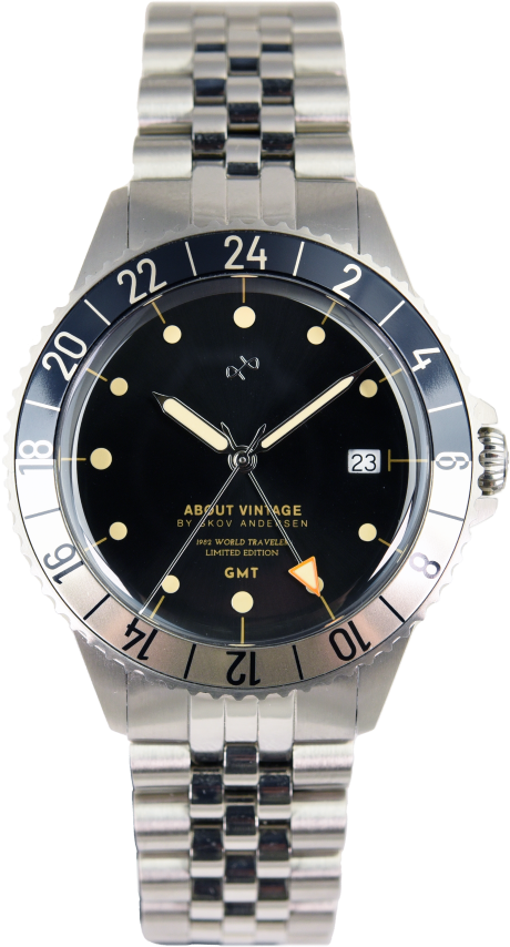 時計 about vintage 1982 GMT WORLD TRAVELER Amazon.com: About Vintage 1982 GMT World Traveler Watch for