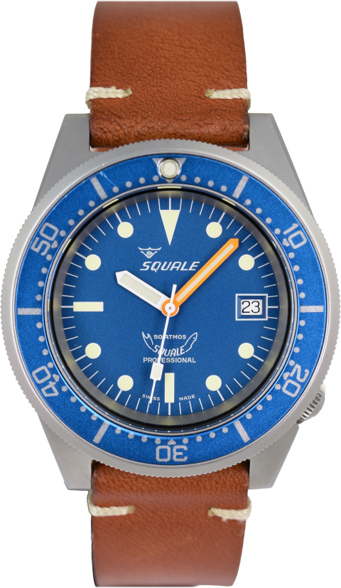Squale 50 Atmos Blue Blasted 1521-026/A 1521BLUEBL.PC (Pre-owned)