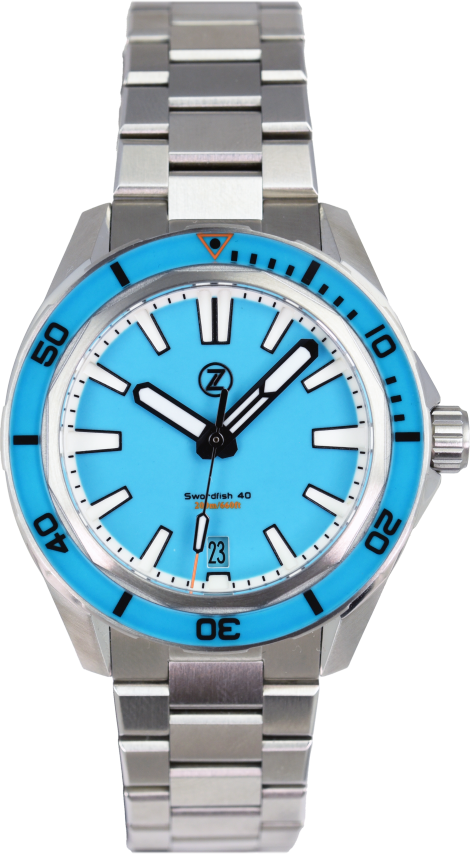 Zelos Swordfish 40mm Steel Sky Blue (Pre-owned)