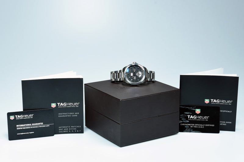 Pre-owned Tag Heuer Unworn Grand Carrera Chronograph In Titanium