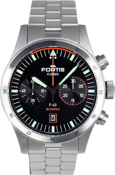 Fortis Flieger F-43 Bicompax Bracelet (Pre-owned)