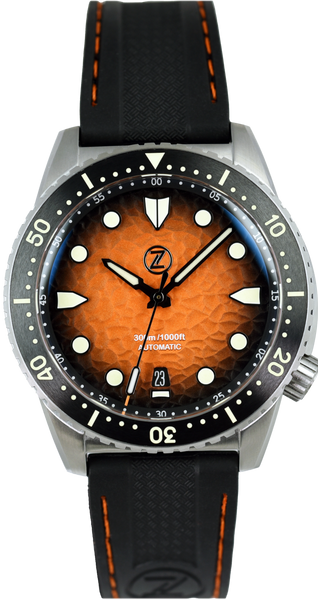 Zelos Mako Diver Hammered Orange (Pre-owned) - SeriousWatches.com