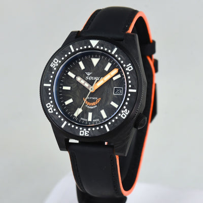 Squale 60 Atmos T-183 Forged Carbon Orange T183AFCOR.RLOR (Pre-owned)