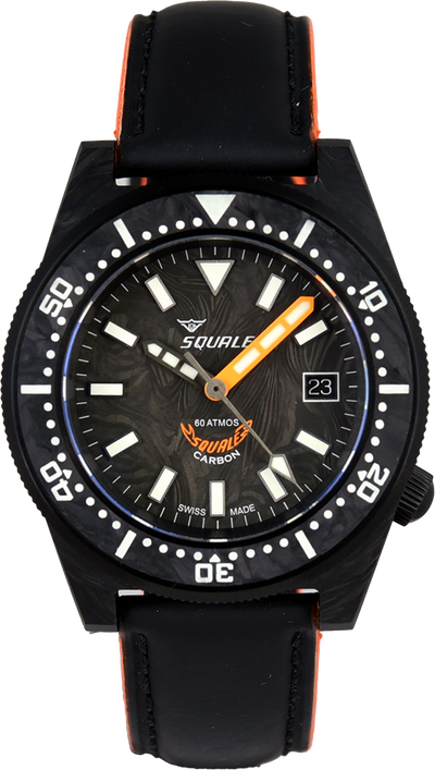 Squale 60 Atmos T-183 Forged Carbon Orange T183AFCOR.RLOR (Pre-owned)