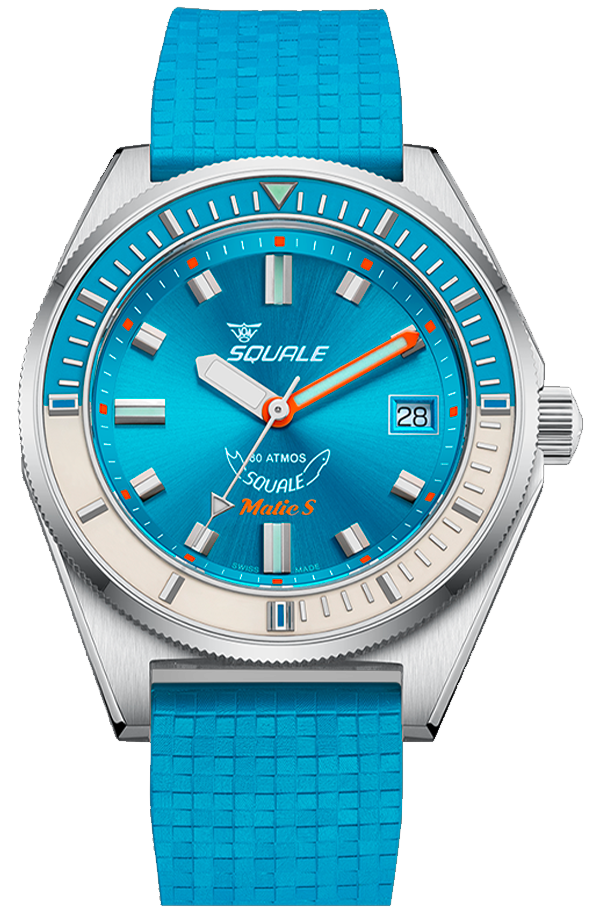 Squale Matic S Light Blue Mosaic Rubber MATICLBWLB.MRLB