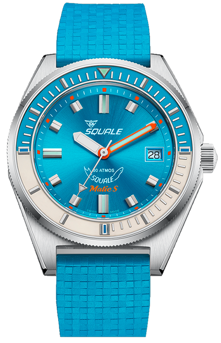 Squale Matic S Light Blue Mosaic Rubber MATICLBWLB.MRLB