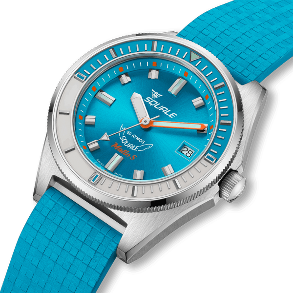 Squale Matic S Light Blue Mosaic Rubber MATICLBWLB.MRLB