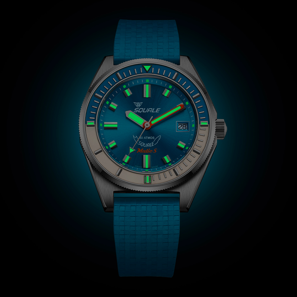 Squale Matic S Light Blue Mosaic Rubber MATICLBWLB.MRLB