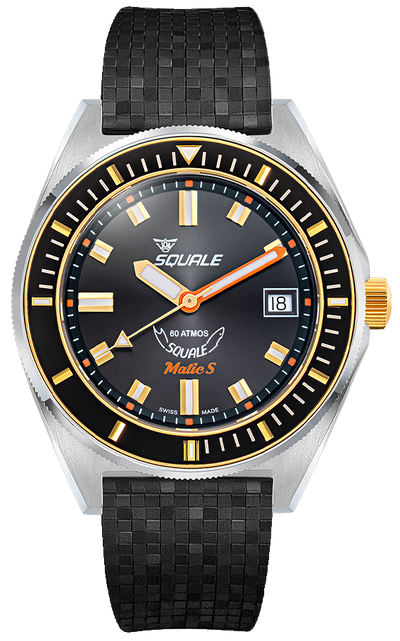 Squale Matic S Two-Tone Mosaic Rubber MATICGBKBK.MRBK