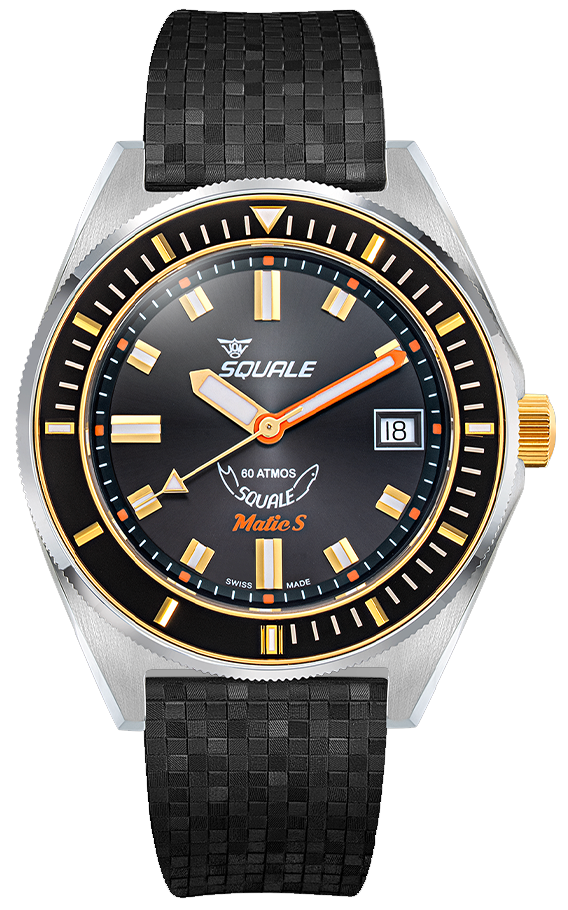 Squale Matic S Two-Tone Mosaic Rubber MATICGBKBK.MRBK