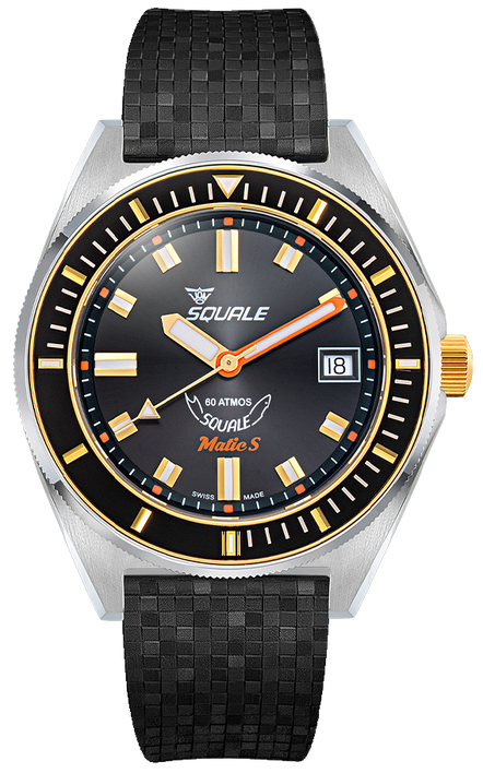 Squale Matic S Two-Tone Mosaic Rubber MATICGBKBK.MRBK