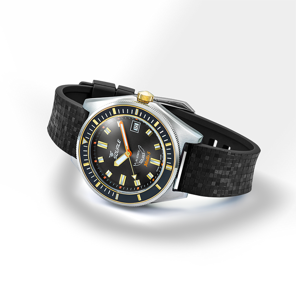 Squale Matic S Two-Tone Mosaic Rubber MATICGBKBK.MRBK