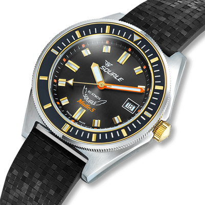 Squale Matic S Two-Tone Mosaic Rubber MATICGBKBK.MRBK