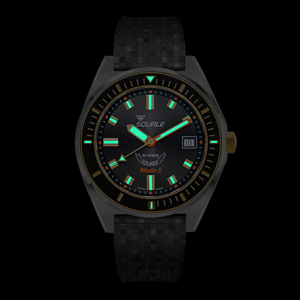 Squale Matic S Two-Tone Mosaic Rubber MATICGBKBK.MRBK