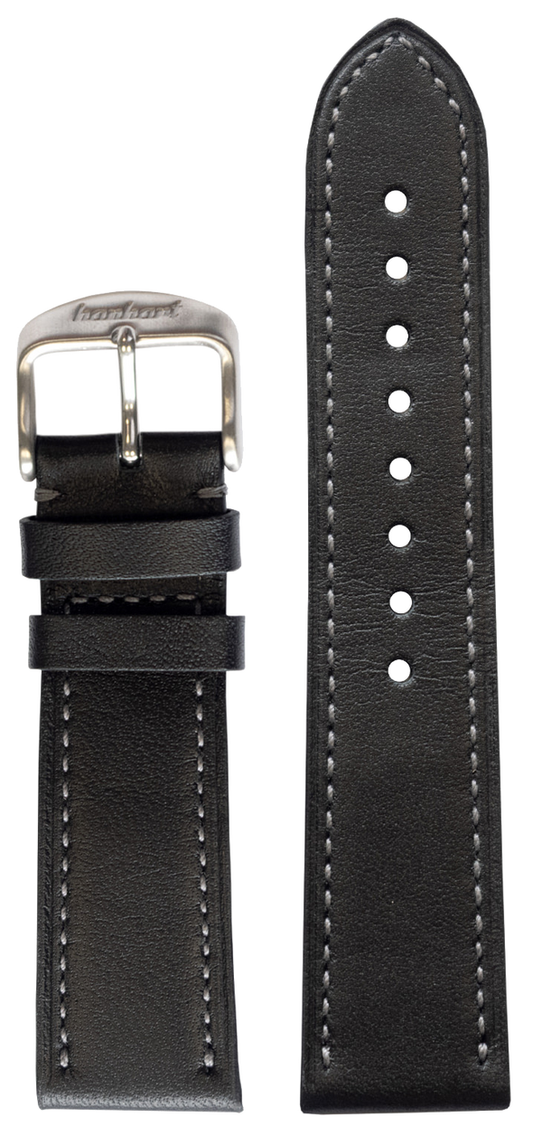 Hanhart Black Leather Strap 22mm 9922.7012-02