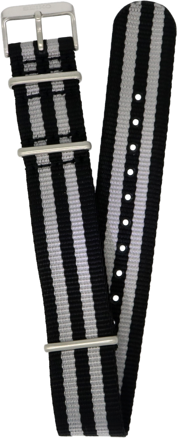 Seiko 5 Sports Canvas Strap Black Grey 22mm SP19072H