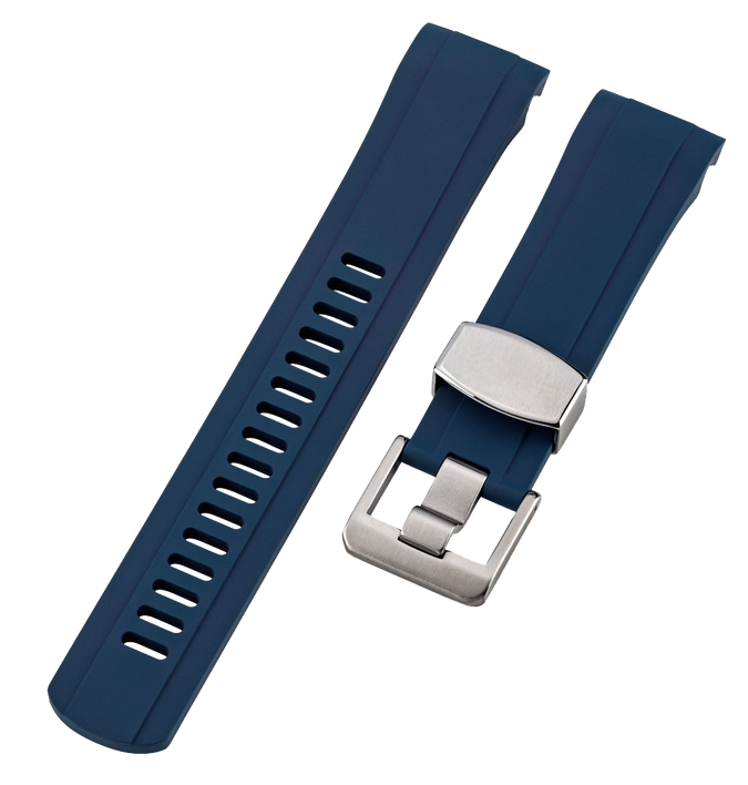 Islander Watch 22mm Blue Rubber Strap For Orient Mako 2 and Ray 2 #BRAC-21