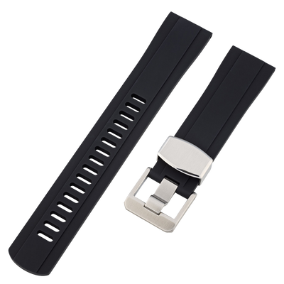 Islander Watch 22mm Black FKM Rubber Strap #BRAC-40