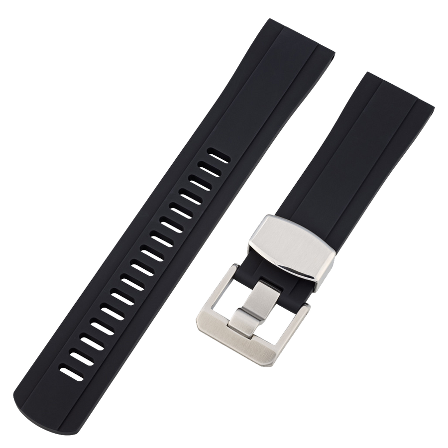 Islander Watch 22mm Black FKM Rubber Strap #BRAC-40