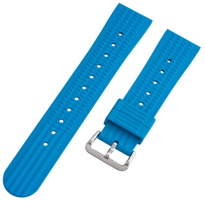 Islander Watch 22mm Sky Blue Waffle FKM Rubber Strap #BRAC-56