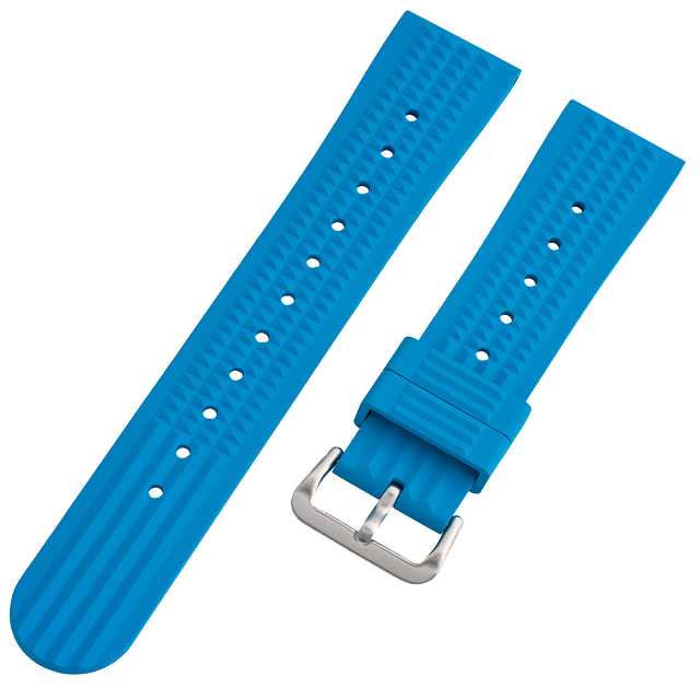Islander Watch 22mm Sky Blue Waffle FKM Rubber Strap #BRAC-56