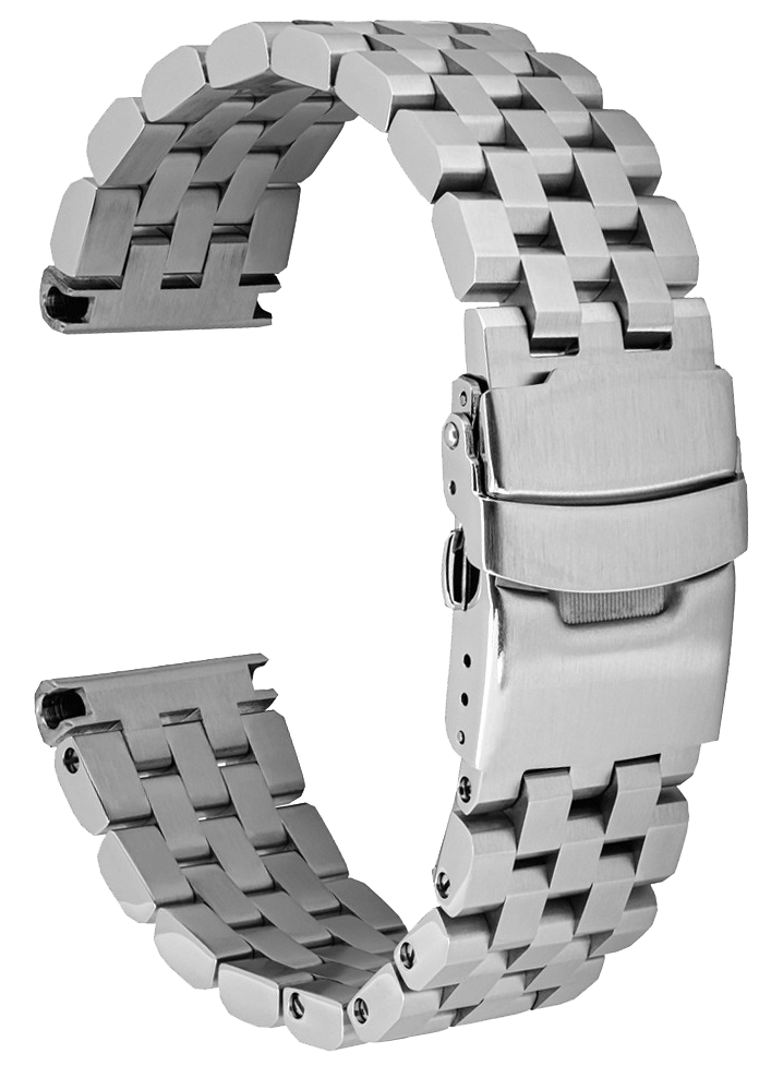 Islander Watch 20mm Brushed Angular Universal Fit Bracelet #BRAC-33