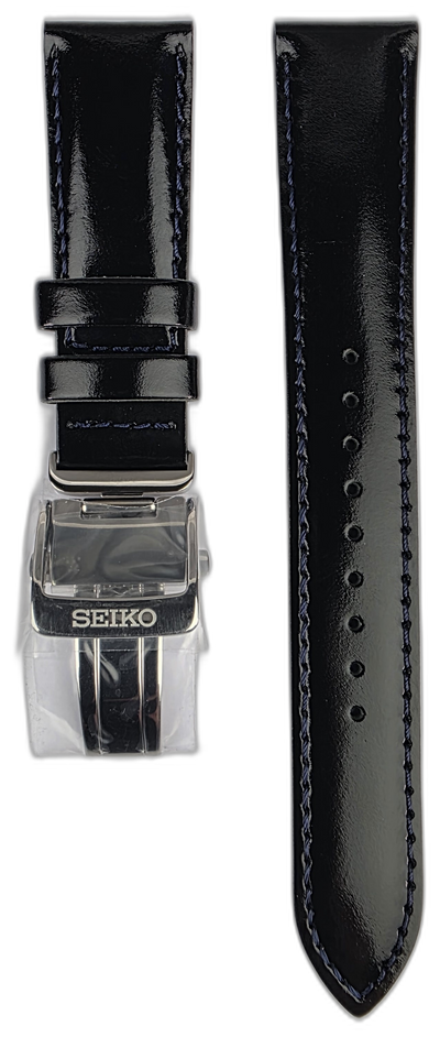 Seiko 20mm Presage Cocktail Time Black Leather Strap L0HE011J0